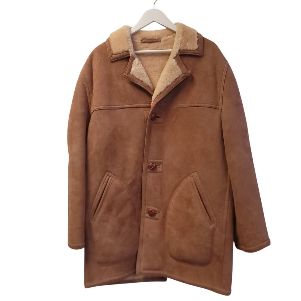 Vintage David Church Coat Size 40 Men's Sheep Shearling Warm Winter